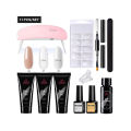 Lanmuiar 11pcs set 3 Color Polygel Nail Kit Nail Builder Kit Nail Extension Kit with UV Lamp Top Coat Base Coat All-in-One for Nail Starter Different Nail Art Ideas DIY Home Manicure. 