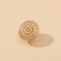 Retro Personality Exaggerated Small Mirror Opening Ring For Women Men Fashion Zircon Open Rings Finger Jewelry Gift.