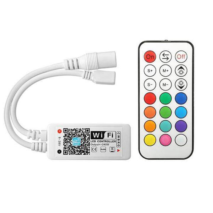 ARILUX AL-LC11 Mini LED WIFI APP Controller + RF Remote Control For RGB+Warm White+White LED Strip DC9-28V -