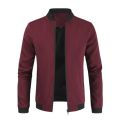 2023 Spring New Men's Stand Collar Solid Color Jacket Casual Short Men's Youth Jacket.