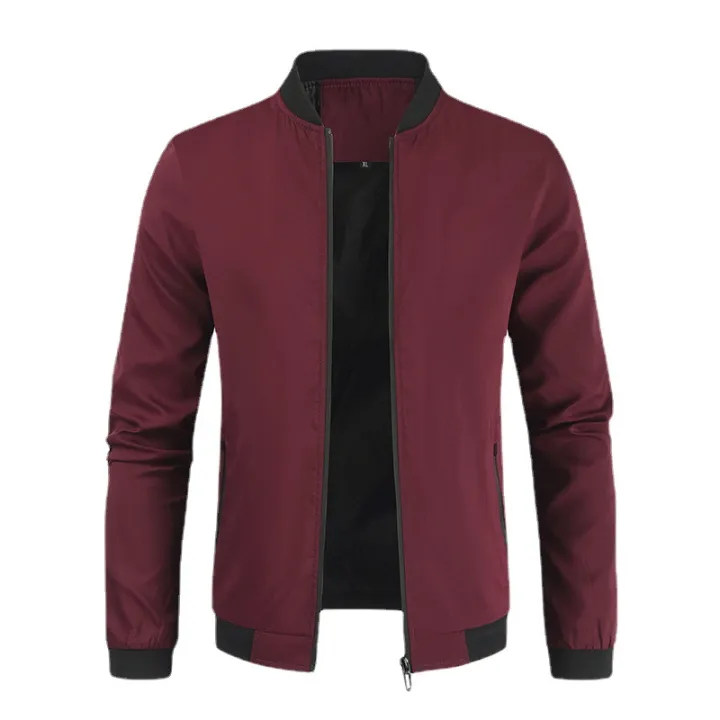 2023%20Spring%20New%20Men's%20Stand%20Collar%20Solid%20Color%20Jacket%20Casual%20Short%20Men's%20Youth%20Jacket%20-%20Image%203