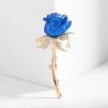 Noble Retro Blue Red Rose Flower Brooche.