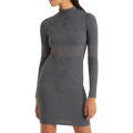 Women's Solid Color Ribbed Slim Fit Crew Neck Mini Length Bodydress From Levin.