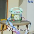 400ML Telephone Shape Water Bottle Plastic Water Bottle for Girls Kawaii Straw Bottle with Sticker Strap Children Outdoor Kettle. 