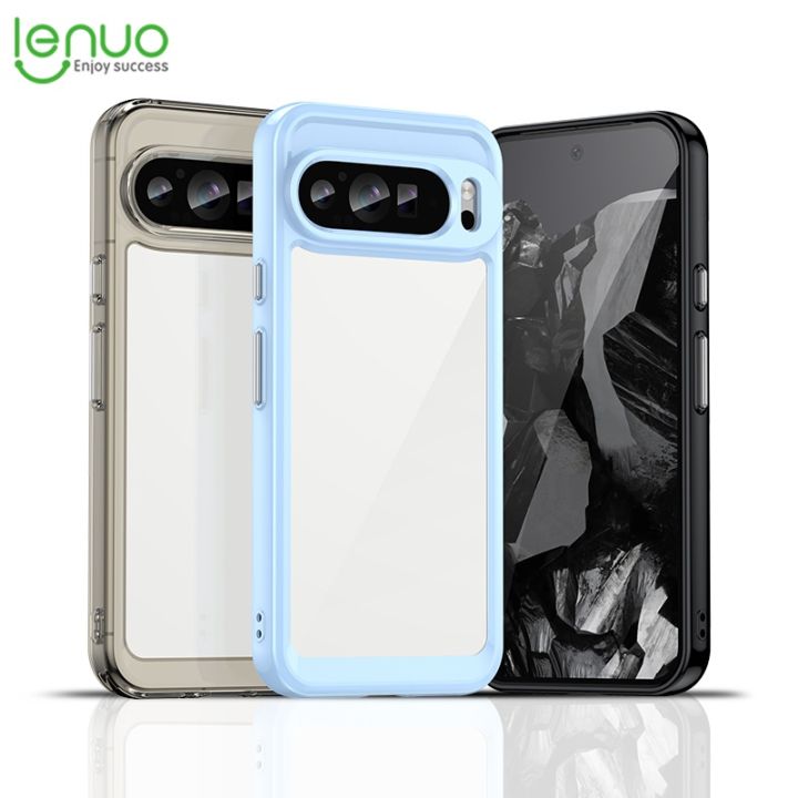 Lenuo For Google Pixel 9 Pro XL Back Cover Coque Fundas Hard Translucent Clear Phone Case