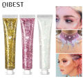 QIBEST Monochrome Pop Glitter Glitter Cream Shine Brightening Highlight Face, Body, Glitter Gel, Stage Makeup. 