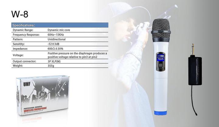 SHENGFU W-8 vhf wireless microphone handheld professional conference wired microphone Handheld Dynamic System with Rechargeable Receiver for Party, Church, Meeting, Wedding