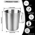 Measuring Jug 1L Stainless Steel, Measuring Cup Metal with Handle.
