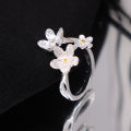 Elegant Simple Flower Rings for Women Creative Fresh and Engagement Jewelry Opening Ring.
