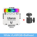 Ulanzi VL49 tam renkli RGB LED Video işığı 2500K-9000K 800LUX manyetik Mini dolgu 3 soğuk ayakkabı 2000mAh tip-c kamera ışığı. 