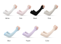 Ice Silk Fingerless Sun Protective Gloves for Women UV Protection Free Size Outdoor Sleeve. 
