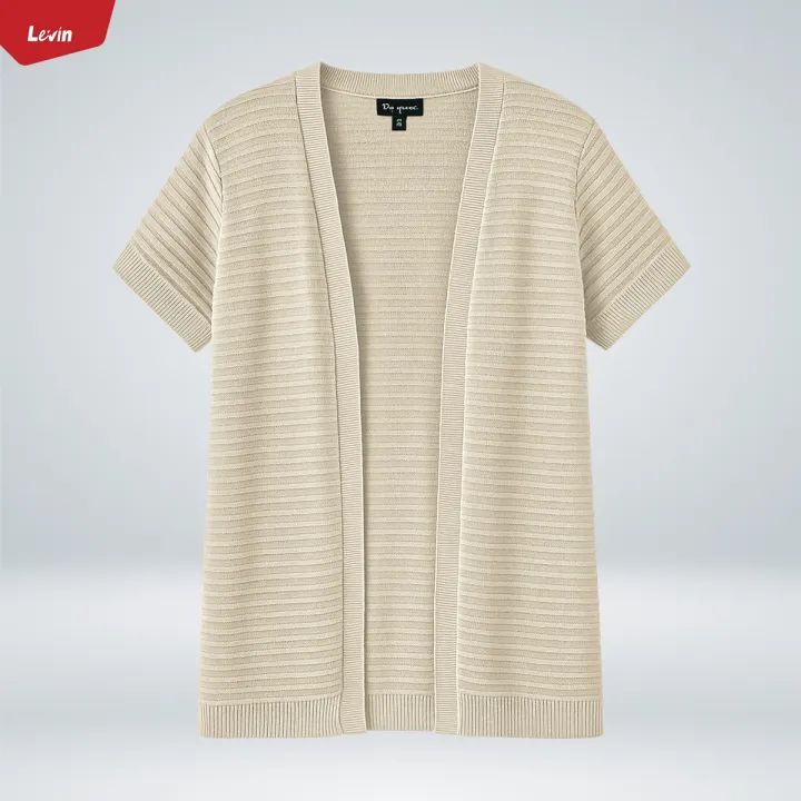 Womens%20Lightweight%20Open%20Front%20Short%20Sleeve%20Knitted%20Cardigan%20From%20Levin%20-%20Image%209