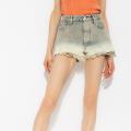 Gradient Wash Old Hair Mustard Edge Women's Denim Shorts 2023 Spring And Summer New Commuter Fashion Versatile Cotton Pants Y2k. 