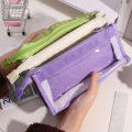 Six Layer Large Capacity Pencil Case Stationery Supplies High Appearance Transparent PVC Storage Stationery Bag. 