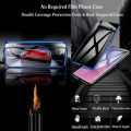 【Grim Teiousx】360 metal magnetic case for Samsung S21 S10 S20 fe S9 S8 S22 S23 plus ultra double-sided glass case note 10 20 ultra 9 8 cover. 