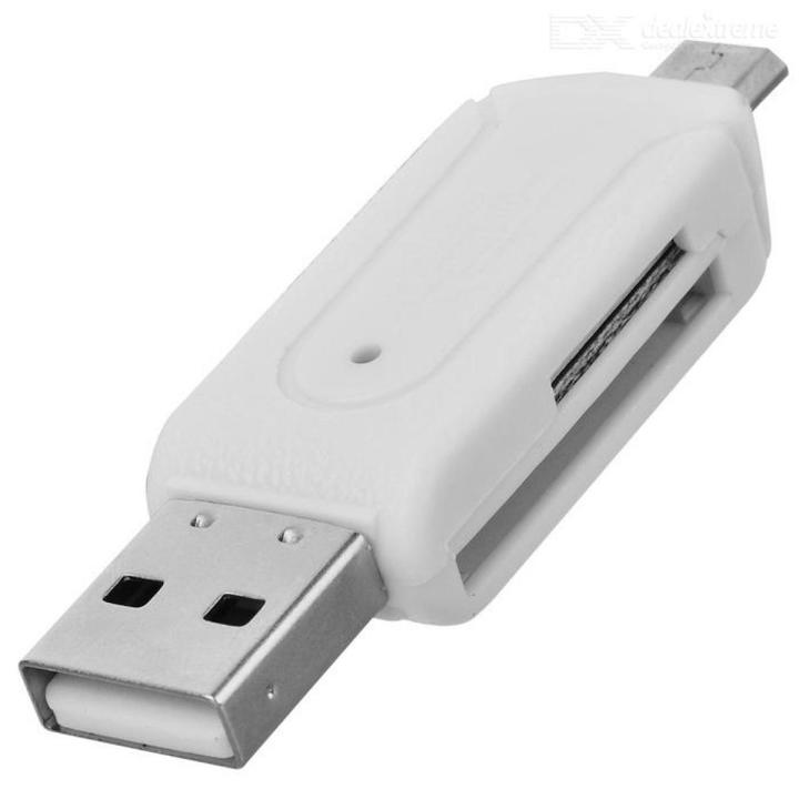 Usb Card Reader White OTG and USB Card Reader - White | Daraz.com.bd