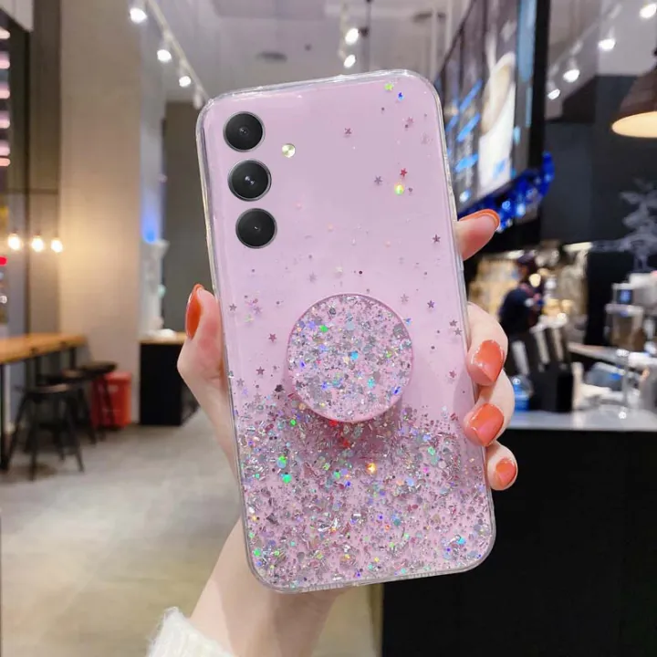 New%20Phone%20Case%20For%20Samsung%20Galaxy%20M54%20Cover%20Glitter%20Bling%20Soft%20Stars%20Moon%20Sequins%20Folding%20Bracket%20Transparent%20For%20Samsung%20Galaxy%20M54%20Case%20-%20Image%204