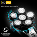 5In1 6D Electric Shaver for Men Rechargeable Bald Head Electric Shavers 6 Floating Heads Beard Nose Razor Clipper Hair Trimmer. 