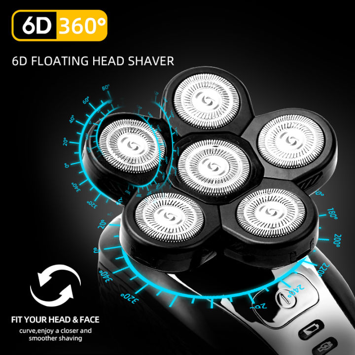 5In1%206D%20Electric%20Shaver%20for%20Men%20Rechargeable%20Bald%20Head%20Electric%20Shavers%206%20Floating%20Heads%20Beard%20Nose%20Razor%20Clipper%20Hair%20Trimmer%20-%20Image%202
