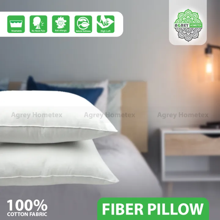Fiber%20Head%20Pillow,%20Cotton%20Fabric,%20White%20(16"x22"),%20Set%20of%204%20-%20Image%204