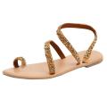 Womens Ladies Girls Korean Sandals for Women Women Rome Open Toe Rhinestone Decoration Sandals Flats Slip On Shoes Sandals Women Casual Flat Shoes Fashion Shoes Work.