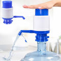 Manual Water Bottle Pump, Easy Drinking Water Pump, Easy Portable Manual Hand Press Dispenser Water Pump for Universal 2-5 Gallon Bottle Coolers (White/Blue). 