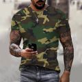 3D Camouflage T-shirt Summer Unisex Street Large Sports Military T-shirt Outdoor Leisure Fashion Crew Neck Short Sleeve.