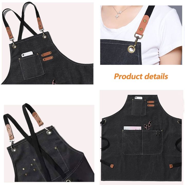 Unisex%20Canvas%20Bib%20Leather%20Chef%20Kitchen%20Apron%20Barista%20Bartender%20Pockets%20Apron%20Home%20Barber%20Coffee%20Restaurant%20Garden%20Pinafore%20-%20Image%202