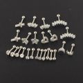 Stainless Steel Crystal Cartilage Earring Set 16G Heart Ear Tragus Piercing Helix Earrings Hoop Bulk Stud Ear Rings Pircing Lot. 