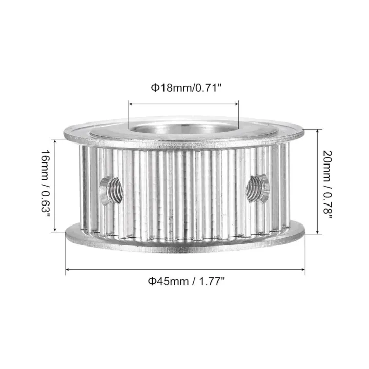 Durable%205mm%20Pitch%205M%2025Teeth%20Timing%20Pulley%20Silver%20Tone%20Aluminum%20Timing%20Belt%20Drive%20Without%20Step%20AF%20Type%20Idler%20Pulley%20Belt,%203D%20Printer,%20CNC%20-%20Image%209