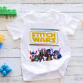 Disney Creativty Kids T-Shirts Outdoor Stitchvenger Print Funny White 3-12 Years Girls Clothes Unisex Child T Shirt.