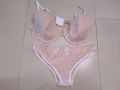 Women Push Up Underwire Bra and Panty Set / Women Push Up net Rose Gold Colour Lingerie Sets.