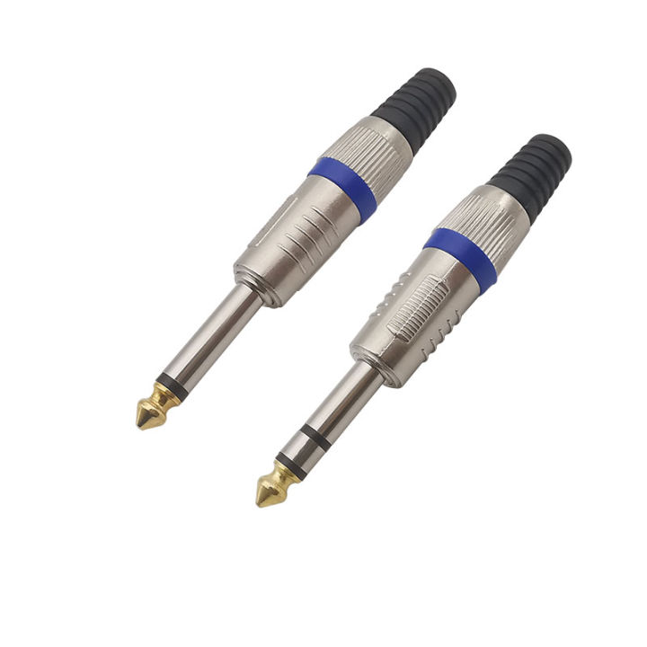5Pcs/lot 6.35mm Male Plug Mono / Stereo Audio Jack Plugs Connector 1/4 6.35mm TS/TRS Audio Microphone Wire Cable Soldering Type