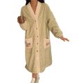 Winter Warm Flannel Nightgown Sleeping Sleepwear Dress For Women Girls Cute Long Sleeve Fleece Pajamas Home Clothes.