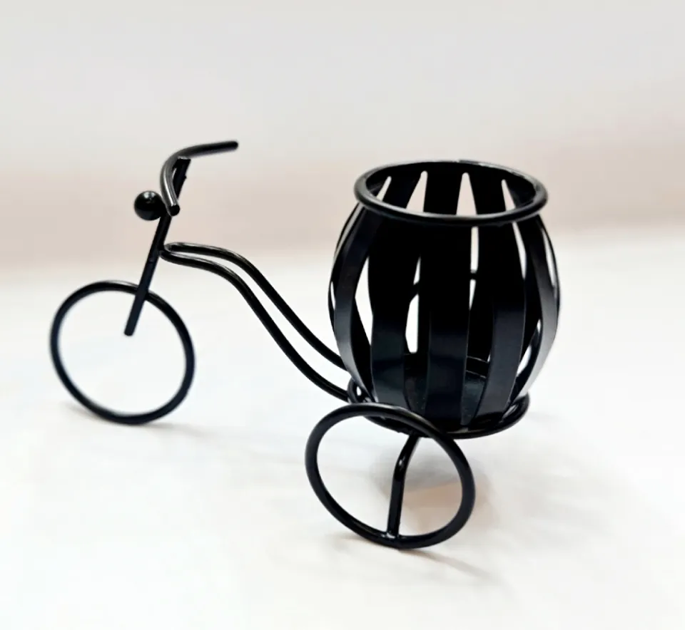 Rickshaw Style Smart Steel Small Pen Box Holder Beautiful Office PAN STAND BLACK | Daraz.com.bd