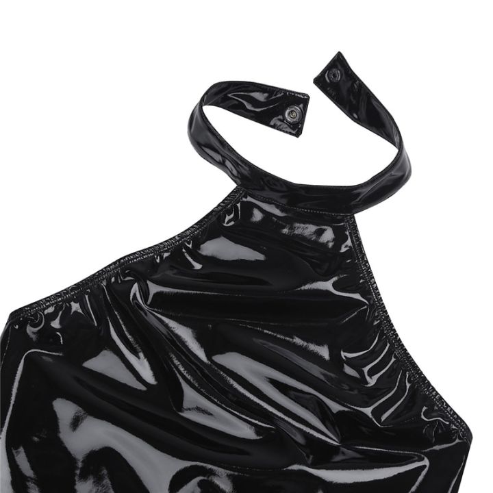 Women%20Black%20One%20Piece%20Body%20Suit%20Wetlook%20Latex%20Catsuit%20High%20Neck%20Halter%20Backless%20Leotard%20Bodysuit%20for%20Night%20Club%20Dance%20Wear%20-%20Image%206
