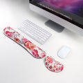 Long rubber keyboard rest, rubber mouse wrist guard, milk silk fabric, memory foam, rebound, soft and comfortable office. 