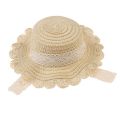 New Elegant Pet Woven Straw Hat for Cat Sun Hat Ribbon for Small Dogs and Cats Beach Party Straw Costume Accessories To Act Cute. 