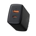 Baseus Compact Super Quick Charger Dual Port U+C 20W CN - Fast Charging Convenience - Your Smart Power Solution.