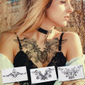 【beauty code store】sternum temporary tattoo sticker under boob tattoo henna lace tatoo fake large y breast tattoo arabic. 