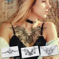 【beauty code store】sternum temporary tattoo sticker under boob tattoo henna lace tatoo fake large y breast tattoo arabic. 