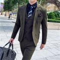 3 Pieces Set ( Jacket+Vest+Pants) 2020 Newest Men's Business Casual Suit Groom Wedding Dress Formal High Grade Male Suit. 