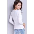 Cotton Women's T-shirt Long-sleeved Solid Color Women T-shirts Leisure Woman T shirt for Female Tops Tees.