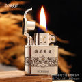 Zorro Z506 The Mystic Nine Opportunity Knocks Copper Nickel Plated Kerosene Lighter Creative Personality Windproof Boyfriend Gift. 