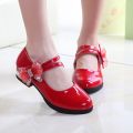 Big Girls Leather Shoes White Wedding Butterfly Mary Janes Patent Leather Princess Shoes Party Single Shoe Black Red Baby Kids. 