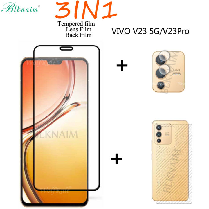 BLKNAIM%203IN1%20Tempered%20Glass%20For%20VIVO%20V23%205G%20Mobile%20Phone%20Screen%20Protector%201PCS%20Tempered%20Glass%201PCS%20Camera%20Lens%20Film%201PCS%20Back%20Film%20-%20Image%203