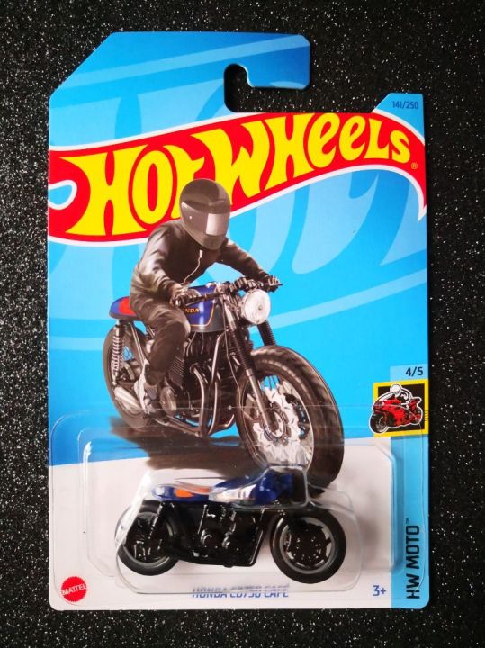 Hot Wheels 2023 Release (Mainline) Honda CB750 Café - Motorbike Navy Blue, Scale - 1:64