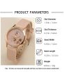 5pc Luxury Watch Women Ring Necklace Earrings Bracelet Set - New Fashion Ladies Quartz Wristwatch with Butterfly Leather Strap. 