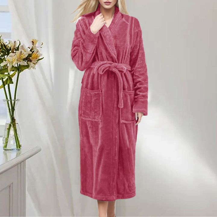 Thicken%20Warm%20Robe%20Women's%20Winter%20Casual%20Plush%20Shower%20Bathrobe%20Ladies%20Fleece%20Sleepwear%20Pajamas%20House%20Robe%20Kimono%20Dressing%20Gown%20-%20Image%204