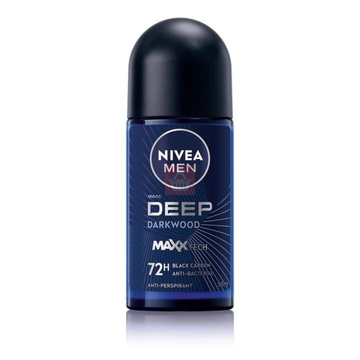 Deodorant Roll on NIVEA MEN Deep Dark Wood MAXX Tech used for male - 50 ml